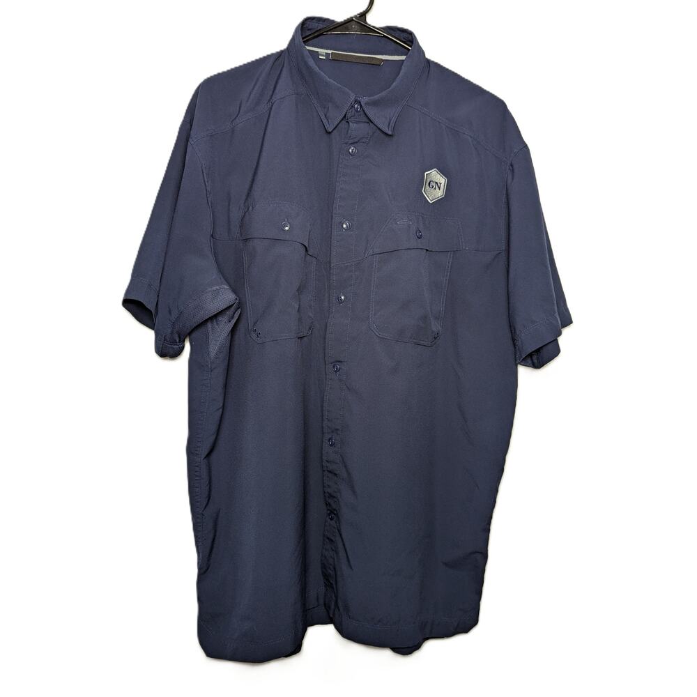 Men's Under Armour Loose Fit Button Down Shirt Navy Blue Size XL